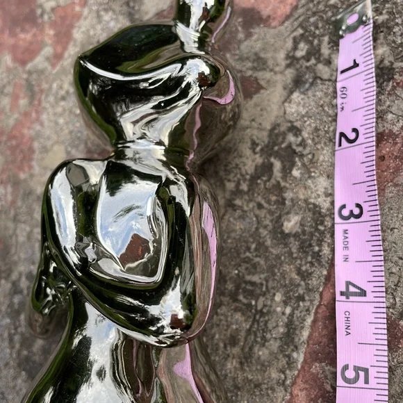 Ceramic Mirror Chrome Cute Whimsical Yoga Frog - Picture 10 of 12